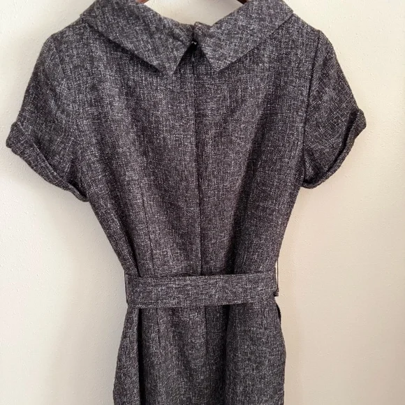 Banana Republic Brown Tweed Belted Sheath Dress Size 10 - Picture 7 of 10